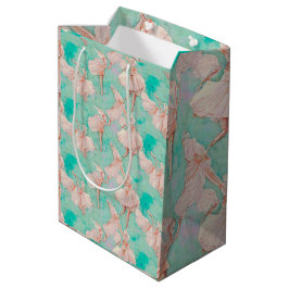 Bolsa De Regalo Mediana Bailarina Ballerina de Pasteles Azules y Rosados V