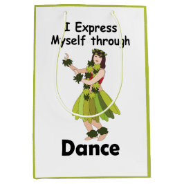 Bolsa De Regalo Mediana Bailarina de Hula Expresándose a Través del Baile