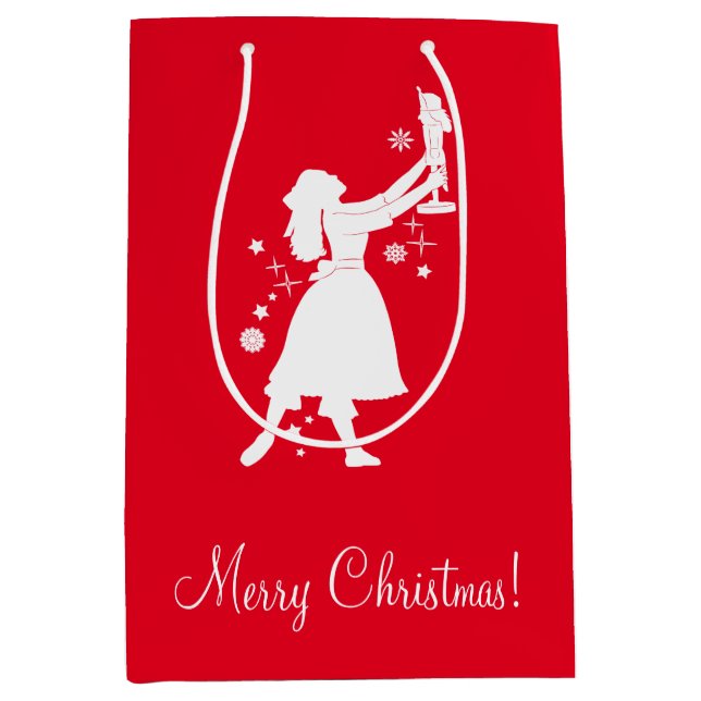 Bolsa De Regalo Mediana Bailarina y cascanueces en el navidad (Anverso)