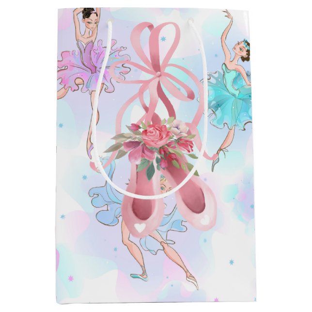 Bolsa De Regalo Mediana Bailarinas de ballet pastel (Anverso)