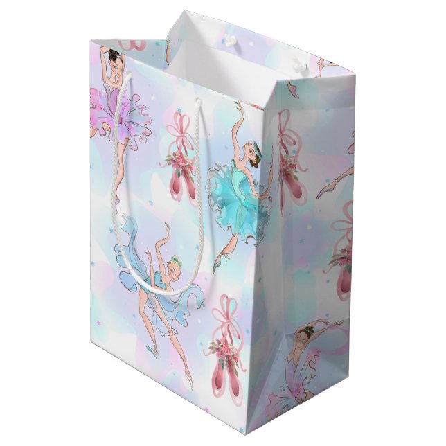 Bolsa De Regalo Mediana Bailarines de Pastel (Angulo reverso)
