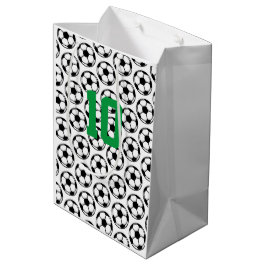 Bolsa De Regalo Mediana Balas de fútbol blanco Personalizado negro número 