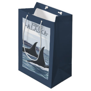 Bolsa De Regalo Mediana Ballenas #1 - Kenai, Alaska de la orca