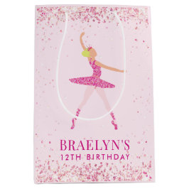Bolsa De Regalo Mediana Ballerina Purpurina Confetti Birthday Design