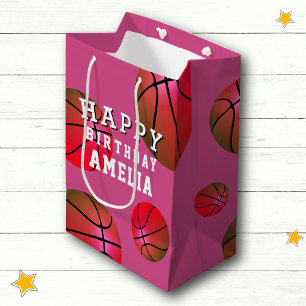 Bolsa De Regalo Mediana Baloncesto Ball Niños Deportivos Feliz Cumpleaños