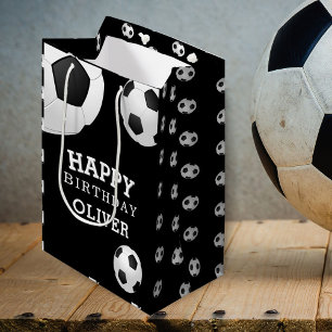 Bolsa De Regalo Mediana Baloncesto de fútbol Deportes Feliz cumpleaños