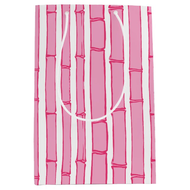 Bolsa De Regalo Mediana Bambooey Bamboo Stripe in Pink (Anverso)