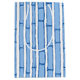Bolsa De Regalo Mediana Bambooey Franja de Bambú en Porcelana Azul