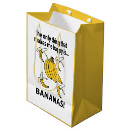 Bolsa De Regalo Mediana Bananas divertidas con frutas bananas