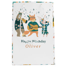 Bolsa De Regalo Mediana Banda De Animales Cutos Cumpleaños