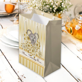 Bolsa De Regalo Mediana Banda de oro Cute Koala Baby Shower / Cumpleaños d
