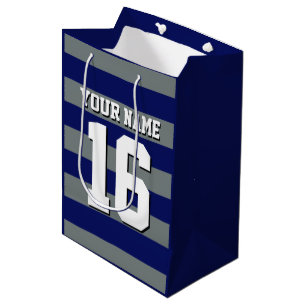 Bolsa De Regalo Mediana Banda de perritos del equipo de carbón azul de la