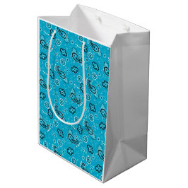 Bolsa De Regalo Mediana Bandana Blue Pattern Moderno Divertido colorido