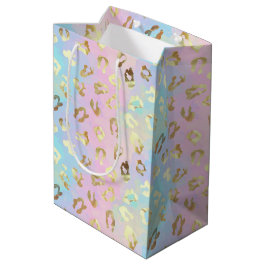 Bolsa De Regalo Mediana Bandana de Cuero de Leopardo de Colores Pastel
