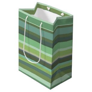 Bolsa De Regalo Mediana Bandas horizontales de color verde oliva