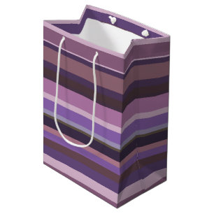 Bolsa De Regalo Mediana Bandas horizontales malvas