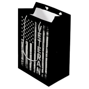 Bolsa De Regalo Mediana Bandera Americana Patriótica Veterano del Ejército