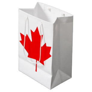 Bolsa De Regalo Mediana Bandera canadiense de arce rojo