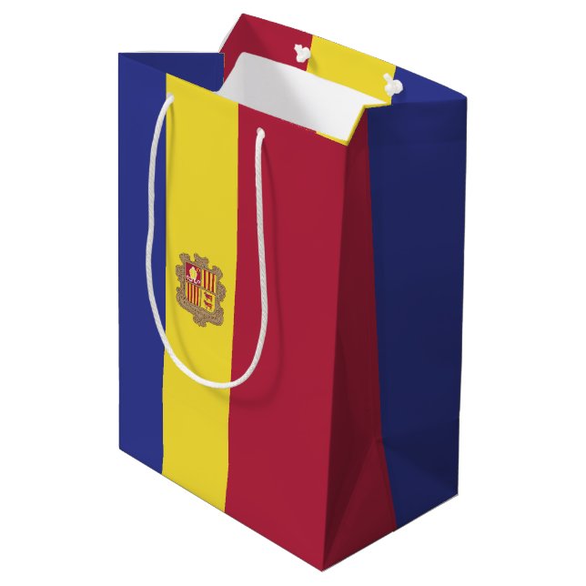 Bolsa De Regalo Mediana Bandera de Andorra (Angulo reverso)