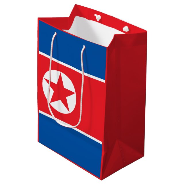 Bolsa De Regalo Mediana Bandera de Corea del Norte (Angulo Anverso)
