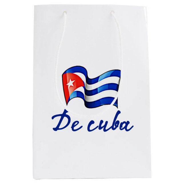 Bolsa De Regalo Mediana Bandera 🇨 de Cuba 🇺 (Anverso)