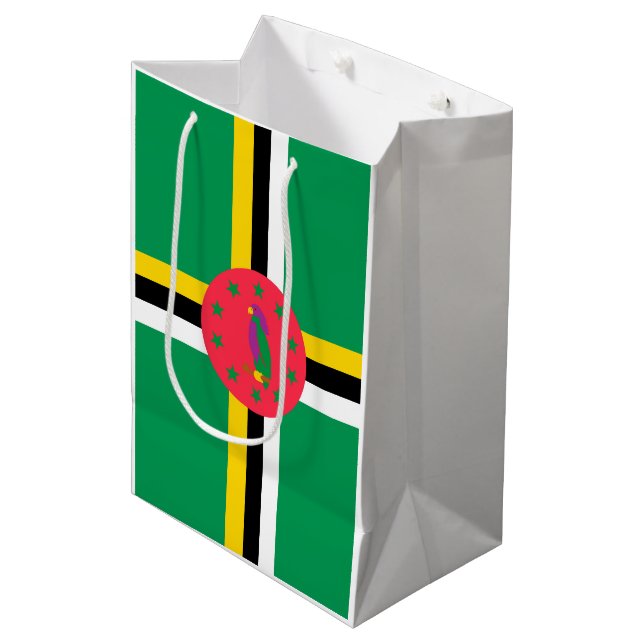 Bolsa De Regalo Mediana Bandera de Dominica (Angulo Anverso)