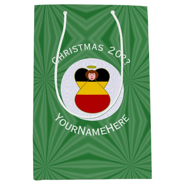 Bolsa De Regalo Mediana Bandera de los Navidades de ángel alemanes persona (Anverso)