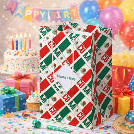 Bolsa De Regalo Mediana Bandera de México Personalizada con Azulejos