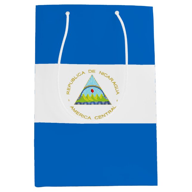 Bolsa De Regalo Mediana bandera de Nicaragua (Anverso)
