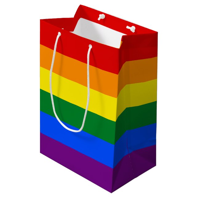 BOLSA DE REGALO MEDIANA BANDERA DE ORGULLO GAY DE RAINBOW | BALANCE DE REG (Angulo Anverso)