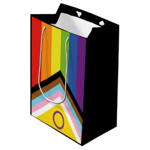 Bolsa De Regalo Mediana Bandera de orgullo intersexual de SlipperyJoe's fo