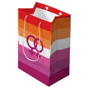 Bolsa De Regalo Mediana Bandera de orgullo lésbico WLW