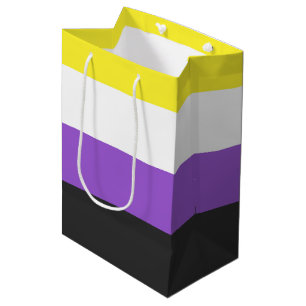 Bolsa De Regalo Mediana Bandera de orgullo no binario de SlipperyJoe's ama