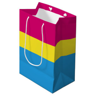 Bolsa De Regalo Mediana bandera de orgullo pansexual SlipperyJoe rosa ámba