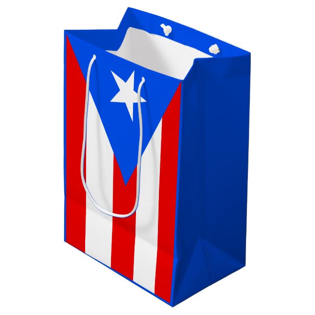 Bolsa De Regalo Mediana Bandera de Puerto Rico (Angulo Anverso)