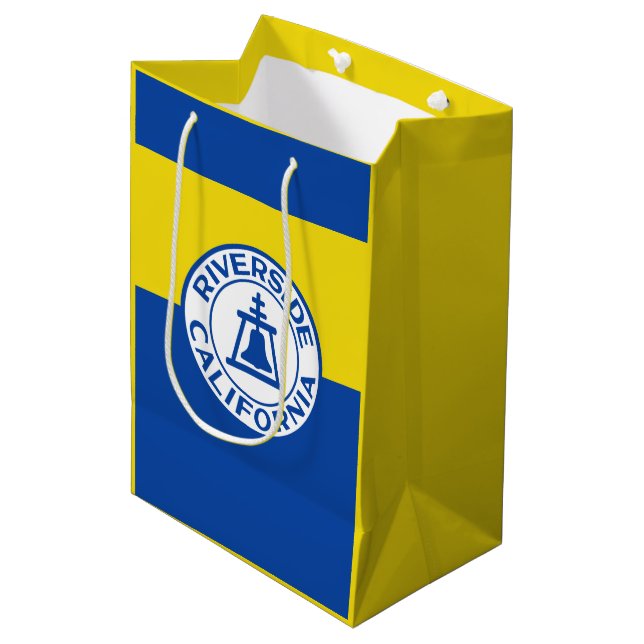 Bolsa De Regalo Mediana Bandera de Riverside, California (Angulo Anverso)