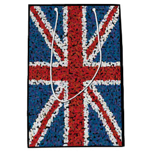 Bolsa De Regalo Mediana Bandera de Union Jack del estilo del mosaico