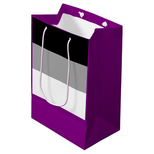 Bolsa De Regalo Mediana Bandera del orgullo de asexualidad (Angulo Anverso)