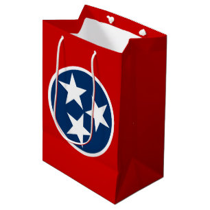 Bolsa De Regalo Mediana Bandera Estatal Tennessee Estrellas Blancas Azules