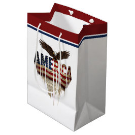 Bolsa De Regalo Mediana Bandera gruesa de Estados Unidos y águila