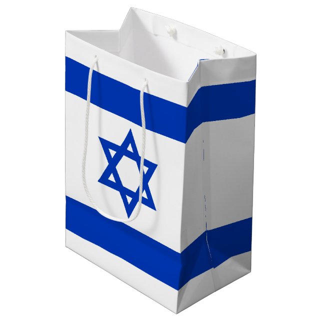 Bolsa De Regalo Mediana Bandera israelí moderna patriótica (Angulo Anverso)