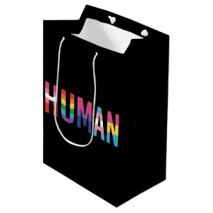 Bolsa De Regalo Mediana Bandera LGBT Humana Mes del Orgullo Gay Transexual