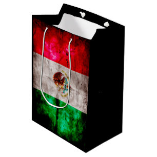 Bolsa De Regalo Mediana Bandera resistida de México del vintage