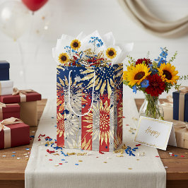 Bolsa De Regalo Mediana Bandera y girasoles