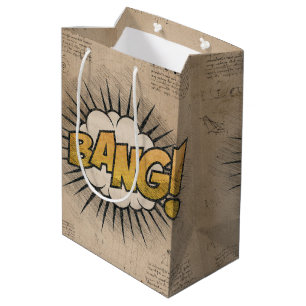 Bolsa De Regalo Mediana ¡BANG! Historieta vintage libro Steampunk Pop Art