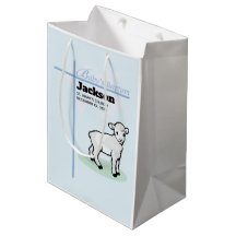 Baptism Blue Boy Lamb, Personalizable