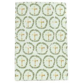 Bolsa De Regalo Mediana Baptismo Olive Wreath & Golden Cross