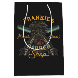 Bolsa De Regalo Mediana Barbería Personalizada Cortes de Pelo Retro Afeita