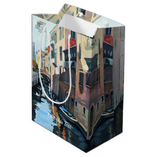 Bolsa De Regalo Mediana Barcos en un canal veneciano