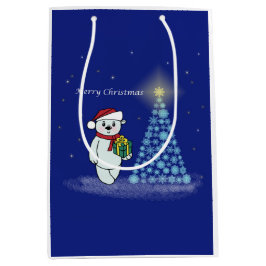 Bolsa De Regalo Mediana Bärenkind neben dem Weihnachtsbaum